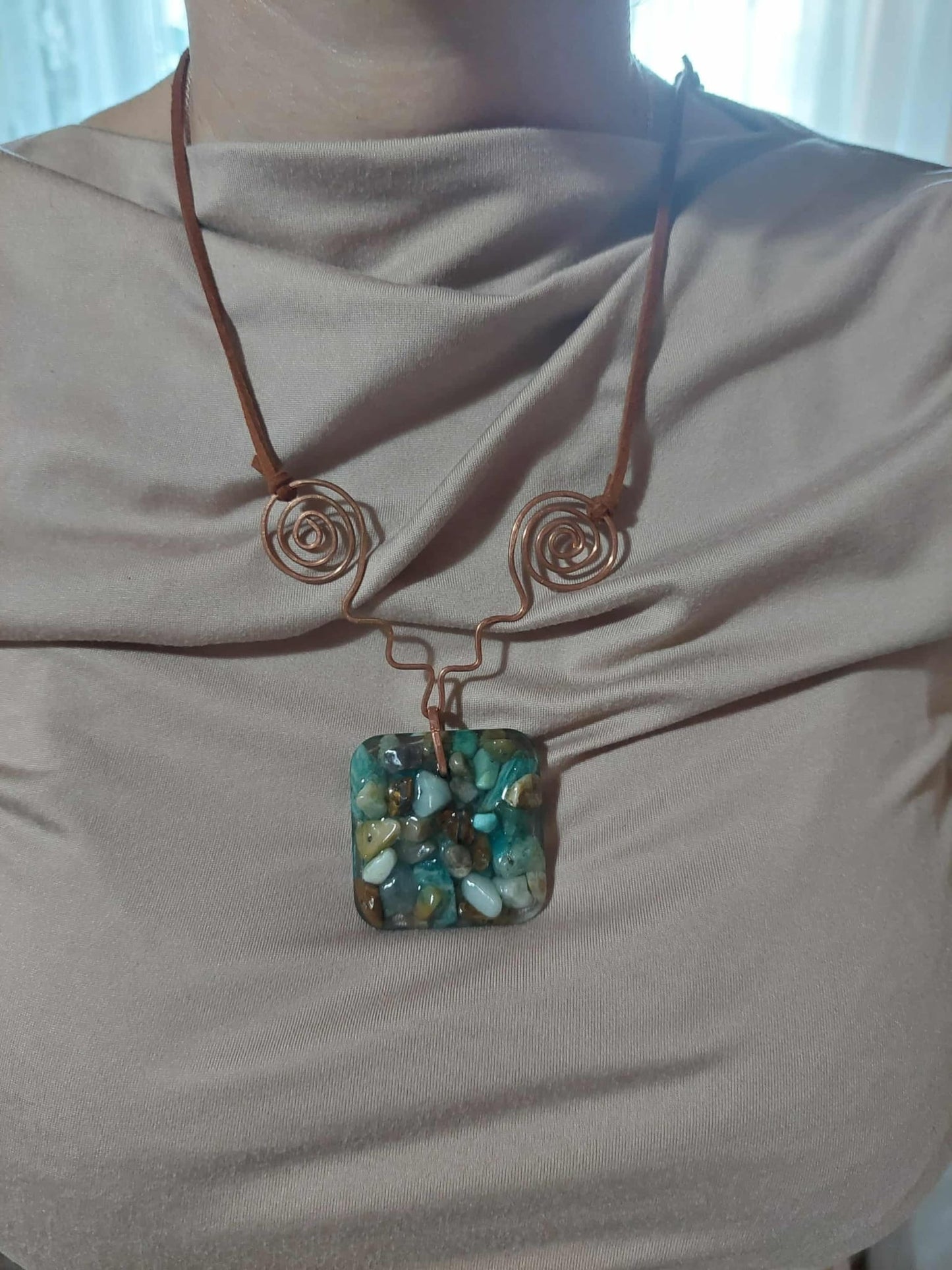 Copper and Resin Necklace