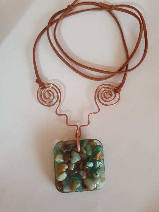 Copper and Resin Necklace