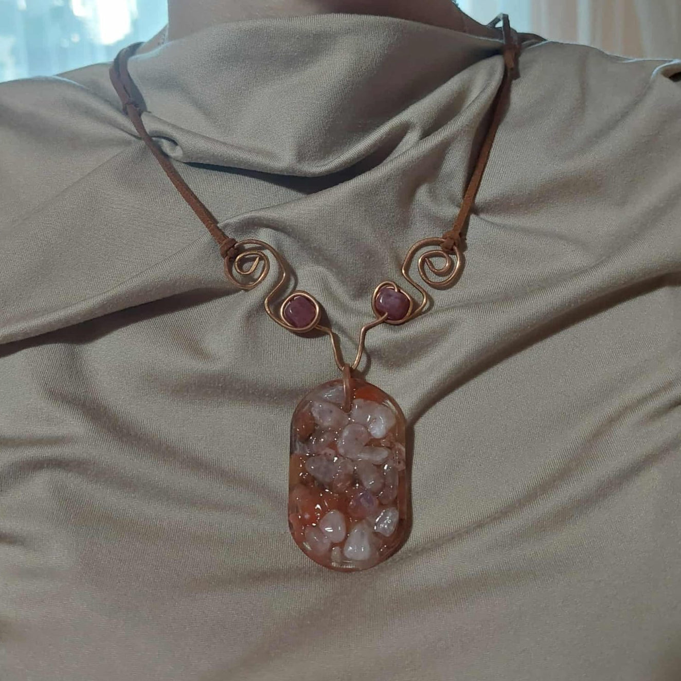 Copper and Resin Necklace