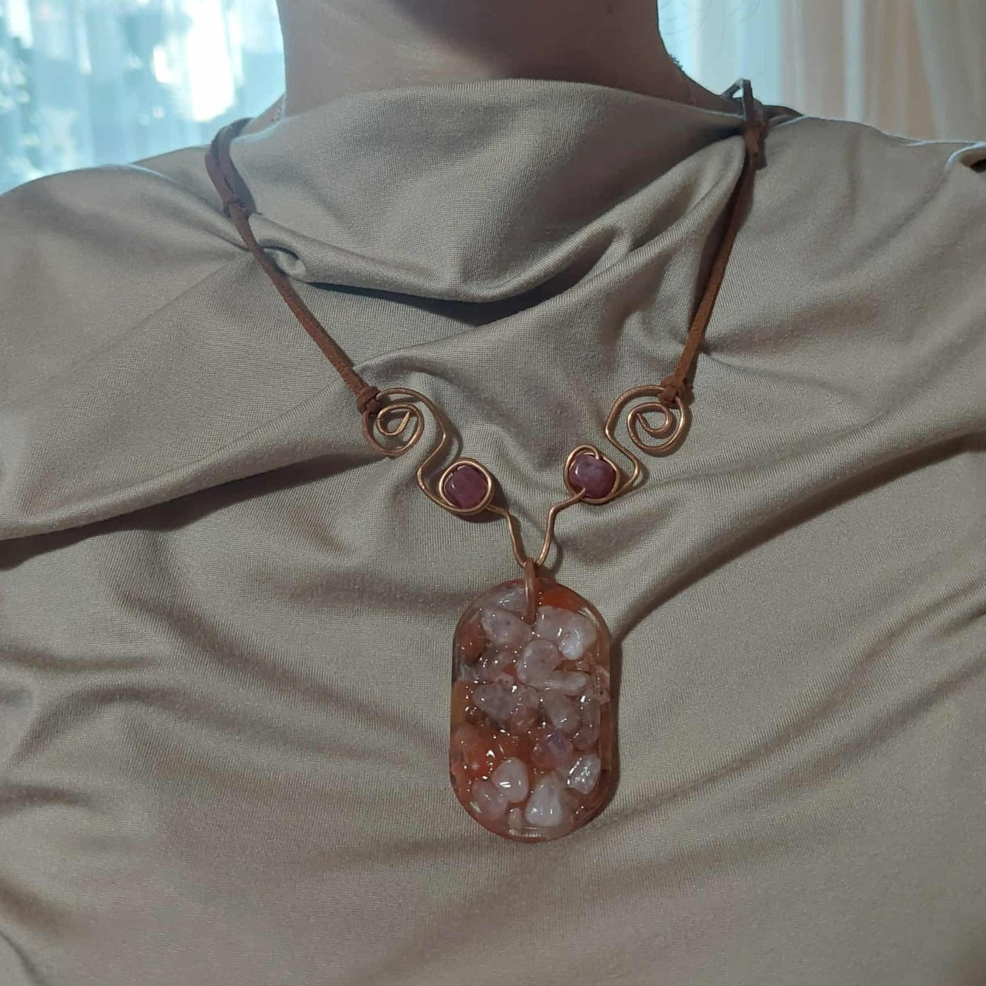 Copper and Resin Necklace