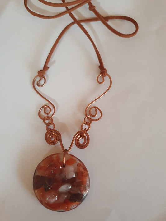 Copper and Resin Necklace