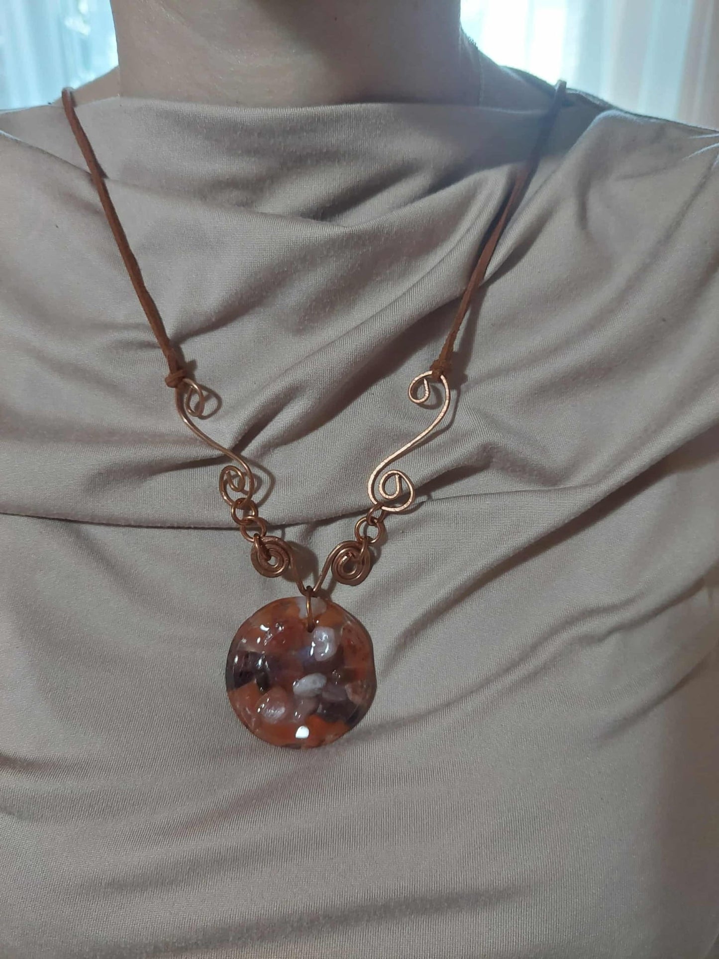 Copper and Resin Necklace