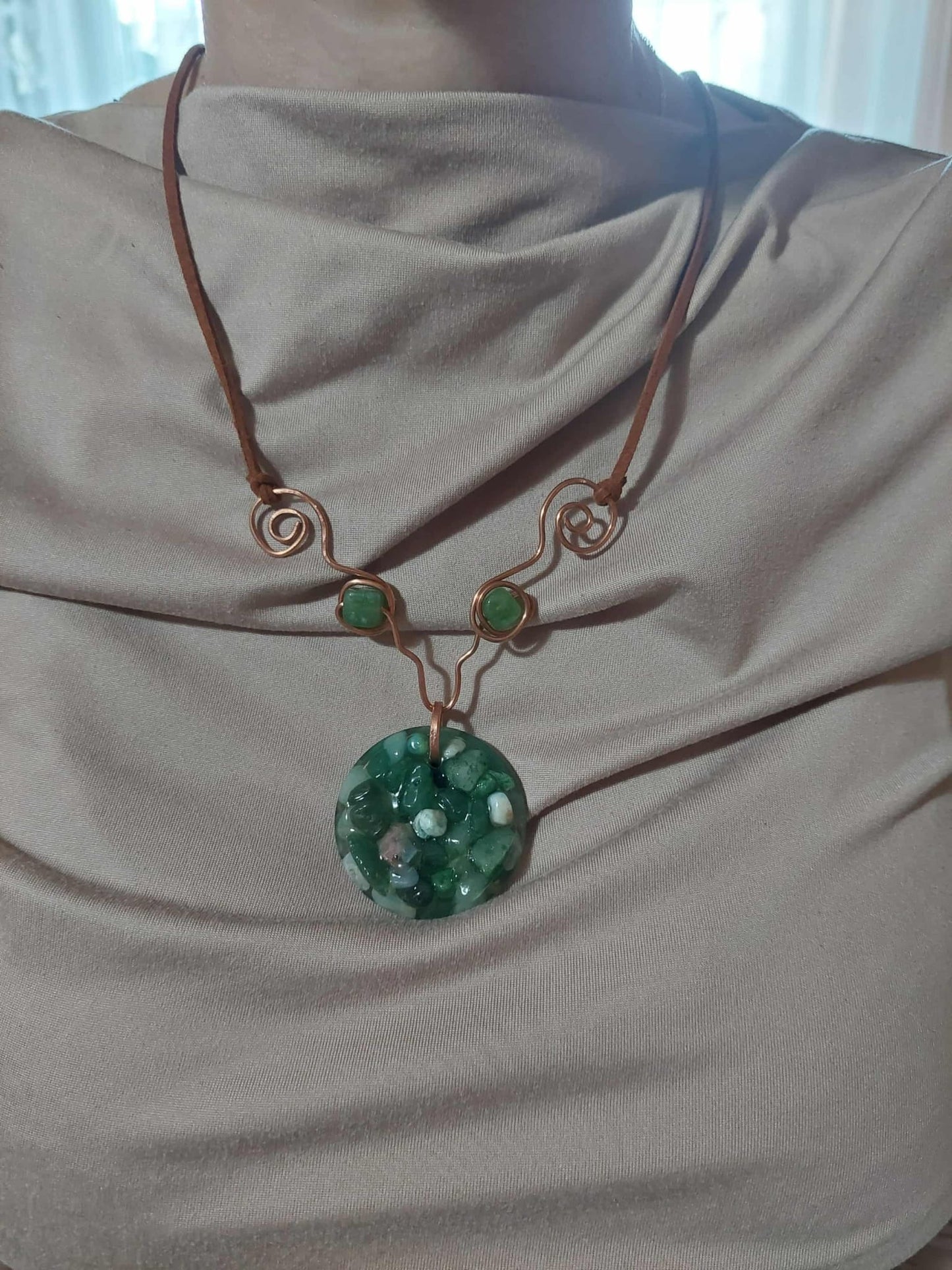 Copper and Resin Necklace