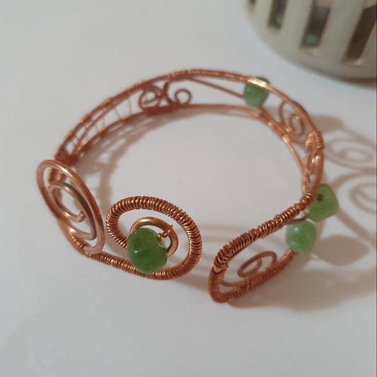 Copper and Jade Bracelet