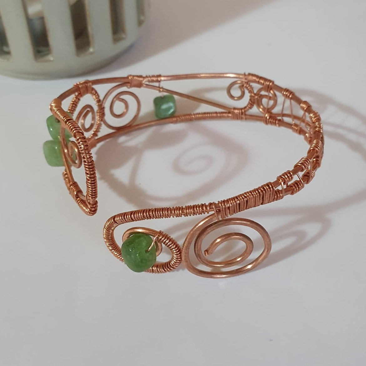 Copper and Jade Bracelet