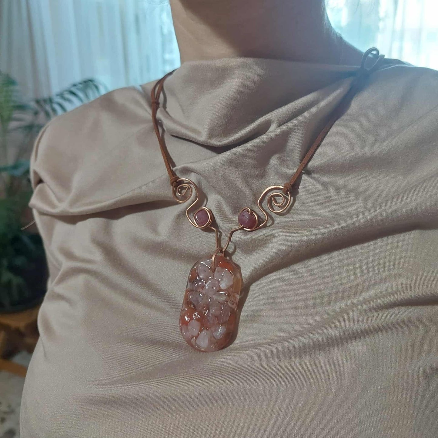 Copper and Resin Necklace