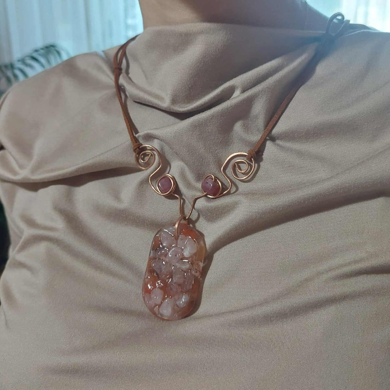 Copper and Resin Necklace