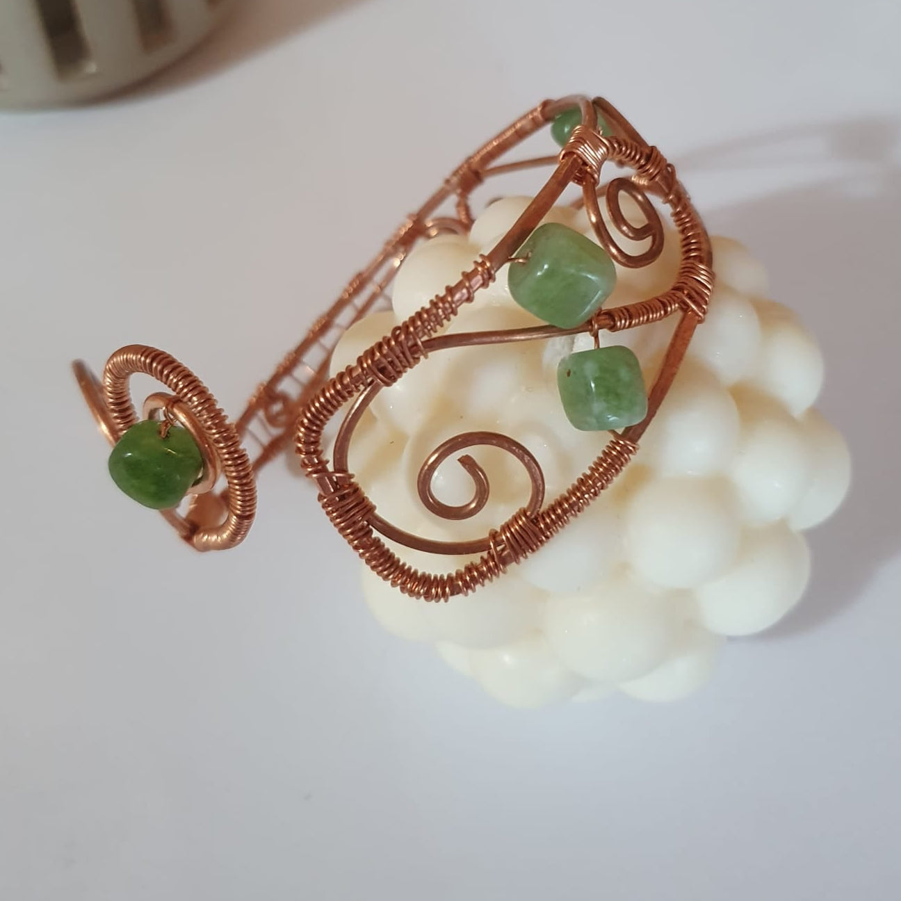 Copper and Jade Bracelet