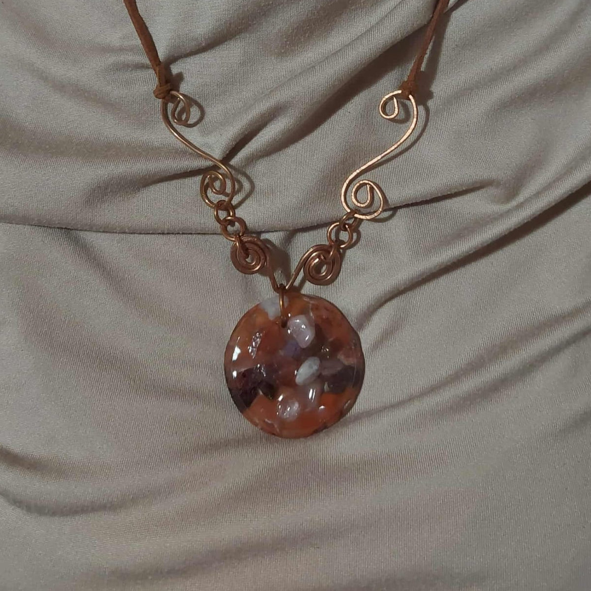 Copper and Resin Necklace